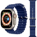 KNY KRD-75 Apple Watch Ultra Lacivert 49 mm İçin Renkli Silikon Kayış