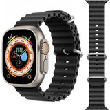 KNY KRD-75 Apple Watch Ultra Siyah 49 mm İçin Renkli Silikon Kayış