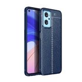 KNY OPPO A96 4G Kılıf Deri Desenli Lux Niss Silikon Lacivert