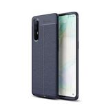 Kny Oppo Reno 3 Pro Kılıf Deri Desenli Lux Niss Silikon - Lacivert