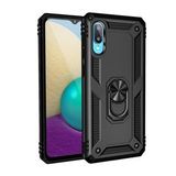 KNY Samsung Galaxy A02 Kılıf Ultra Korumalı Yüzüklü Manyetik Vega Kapak Siyah