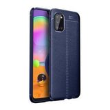 KNY Samsung Galaxy A02S Kılıf Deri Desenli Lux Niss Silikon Lacivert