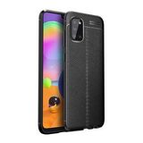 KNY Samsung Galaxy A02S Kılıf Deri Desenli Lux Niss Silikon Siyah