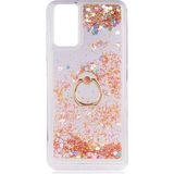 Kny Samsung Galaxy A02s Kilif Sulu Simli Renkli Yuzuklu Milce Silikon Gold