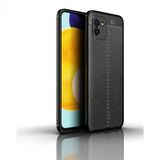 KNY Samsung Galaxy A03 Kılıf Deri Desenli Lux Niss Silikon Siyah
