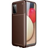 Kny Samsung Galaxy A03S Kılıf Karbon Desenli Lux Negro Silikon - Kahverengi