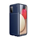 Kny Samsung Galaxy A03S Kılıf Karbon Desenli Lux Negro Silikon - Lacivert