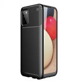 Kny Samsung Galaxy A03S Kılıf Karbon Desenli Lux Negro Silikon - Siyah