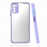 KNY Samsung Galaxy A03S Kılıf Renkli Kenarlı Buzlu Kamera Korumalı Hux Kapak Mor