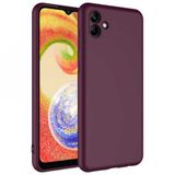 Kny Samsung Galaxy A04 Kilif Ici Suet Renkli Mara Lansman Silikon Bordo