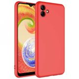 Kny Samsung Galaxy A04 Kilif Ici Suet Renkli Mara Lansman Silikon Kirmizi
