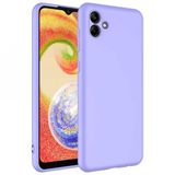 Kny Samsung Galaxy A04 Kilif Ici Suet Renkli Mara Lansman Silikon Mor