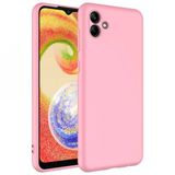 Kny Samsung Galaxy A04 Kilif Ici Suet Renkli Mara Lansman Silikon Pembe
