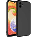 Kny Samsung Galaxy A04 Kilif Ici Suet Renkli Mara Lansman Silikon Siyah