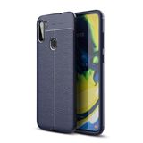 KNY Samsung Galaxy A11 Kılıf Deri Desenli Lux Niss Silikon Lacivert