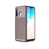 KNY Samsung Galaxy A11 Kılıf Karbon Desenli Lux Negro Silikon Kahverengi