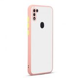 KNY Samsung Galaxy A11 Kılıf Renkli Kenarlı Kamera Korumalı Buzlu Hux Kapak Pembe