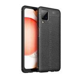 KNY Samsung Galaxy A12 Kılıf Deri Desenli Lux Niss Silikon Siyah