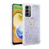 Kny Samsung Galaxy A14 Kilif Yuzuklu Ici Simli Hareketli Sivili Milce Silikon Gri