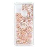 Kny Samsung Galaxy A21s Kilif Simli Sivili Kalpli Yuzuklu Milce Kapak Gold