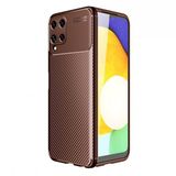 KNY Samsung Galaxy A22 4G Kılıf Karbon Desenli Lux Negro Silikon Kahverengi
