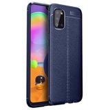 KNY Samsung Galaxy A31 Kılıf Deri Desenli Lux Niss Silikon Lacivert