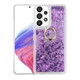 KNY Samsung Galaxy A33 Kılıf Sulu Simli Parlak Yüzüklü Milce Kapak Mor
