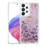 KNY Samsung Galaxy A33 Kılıf Sulu Simli Parlak Yüzüklü Milce Kapak Pembe