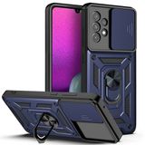 KNY Samsung Galaxy A33 Kılıf Ultra Korumalı Yüzüklü Manyetik Sürgülü Vega Kapak Lacivert