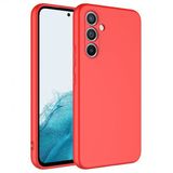 Kny Samsung Galaxy A34 Kilif Ici Suet Mara Lansman Silikon Kirmizi