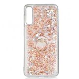 Kny Samsung Galaxy A50 Kilif Sivili Kalpli Yuzuklu Manyetik Milce Kapak Gold