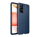 KNY Samsung Galaxy A52 Kılıf Deri Desenli Lux Niss Silikon Lacivert