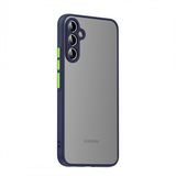 Kny Samsung Galaxy A54 Kilif Renkli Kenarli Arkasi Buzlu Kamera Korumali Hux Kapak Lacivert