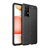 KNY Samsung Galaxy A72 Kılıf Deri Desenli Lux Niss Silikon Siyah