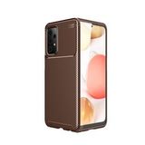 KNY Samsung Galaxy A72 Kılıf Karbon Desenli Lux Negro Silikon Kahverengi