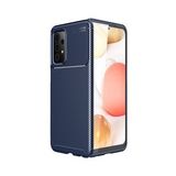 KNY Samsung Galaxy A72 Kılıf Karbon Desenli Lux Negro Silikon Lacivert