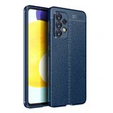 KNY Samsung Galaxy A73 Kılıf Deri Desenli Lux Niss Silikon Lacivert