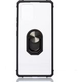 Kny Samsung Galaxy A91 S10 Lite Kılıf Silikon Kenarlı Renkli Yüzüklü Manyetik Mola Kapak - Siyah - Galaxy S10 Lite