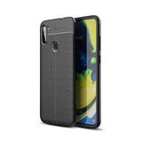 KNY Samsung Galaxy M11 Kılıf Deri Desenli Lux Niss Silikon Siyah