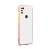 KNY Samsung Galaxy M11 Kılıf Renkli Kenarlı Kamera Korumalı Buzlu Hux Kapak Pembe