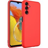 Kny Samsung Galaxy M14 Kilif Ici Suet Kamera Korumali Lansman Silikon Kirmizi
