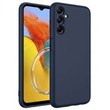 Kny Samsung Galaxy M14 Kilif Ici Suet Kamera Korumali Lansman Silikon Lacivert