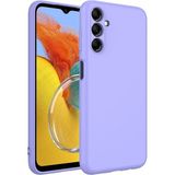 Kny Samsung Galaxy M14 Kilif Ici Suet Kamera Korumali Lansman Silikon Mor