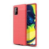 KNY Samsung Galaxy M31S Kılıf Deri Desenli Lux Niss Silikon Kırmızı