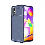 KNY Samsung Galaxy M51 Kılıf Karbon Desenli Lux Negro Silikon Lacivert