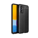 Kny Samsung Galaxy M52 Kılıf Deri Desenli Lux Niss Silikon - Siyah