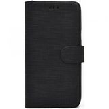 KNY Samsung Galaxy S20 Ultra Kılıf Kumaş Desenli Cüzdanlı Standlı Kapaklı Kılıf Siyah