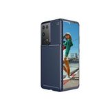 KNY Samsung Galaxy S21 Ultra Kılıf Karbon Desenli Lux Negro Silikon Lacivert