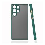 KNY Samsung Galaxy S22 Ultra Kılıf Renkli Kenarlı Buzlu Kamera Korumalı Hux Kapak Mor