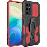 Kny Samsung Galaxy S23 Ultra Kilif Ultra Korumali Manyetik Kemere Takmali Standli Klik Kapak Kirmizi